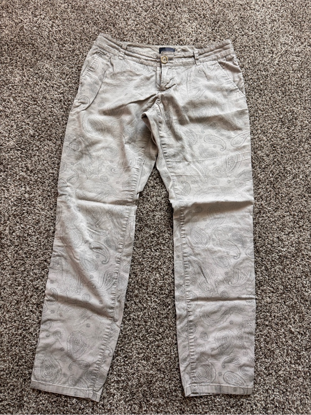 Women’s Beige Paisley Chino Pants